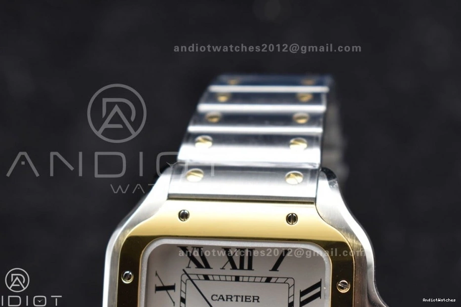 Dial 1:1 SmartLinks Contemporary 40mm White 1053 V Best on SS YG Bracelet MIYOTA 9015 BVF SS Edition Cartier YG Santos de 0122
